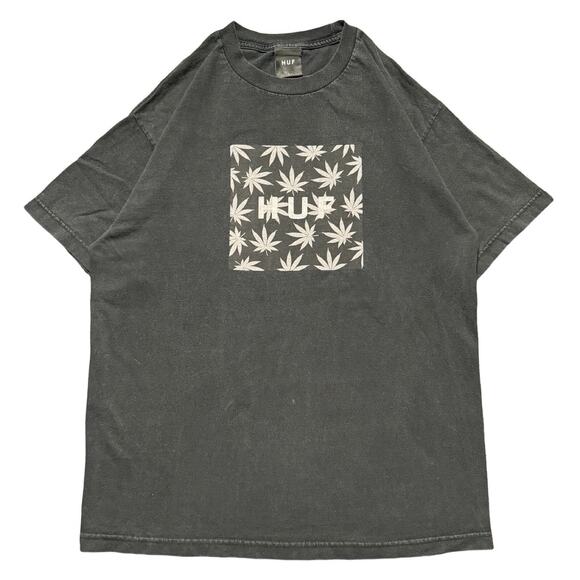 Vintage Y2K Huf Weed Box Logo T Shirt Black Skate Skater Mens L Hawk - Picture 1 of 6